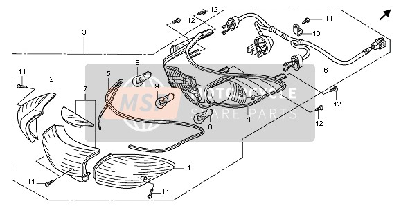 Honda PES125R 2013 Luz de combinación trasera para un 2013 Honda PES125R